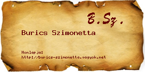 Burics Szimonetta névjegykártya